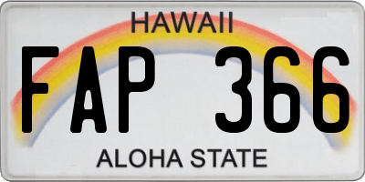 HI license plate FAP366