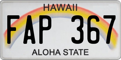 HI license plate FAP367