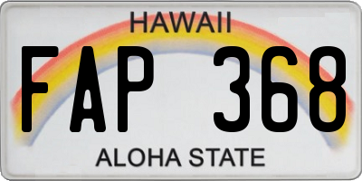 HI license plate FAP368