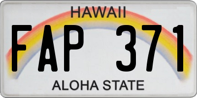 HI license plate FAP371