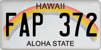 HI license plate FAP372
