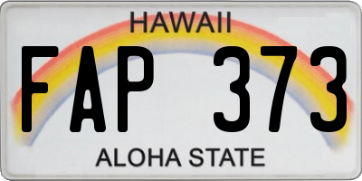 HI license plate FAP373