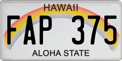 HI license plate FAP375