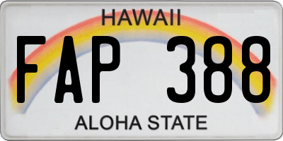 HI license plate FAP388