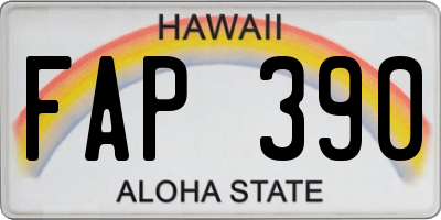 HI license plate FAP390