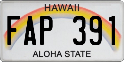 HI license plate FAP391