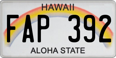 HI license plate FAP392