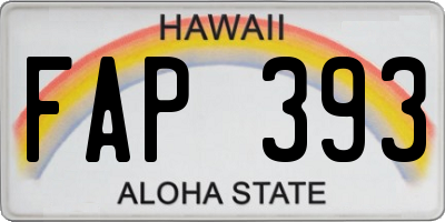 HI license plate FAP393
