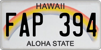 HI license plate FAP394