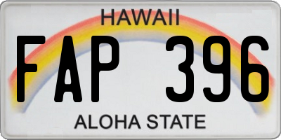 HI license plate FAP396