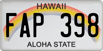 HI license plate FAP398