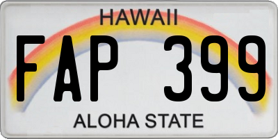 HI license plate FAP399