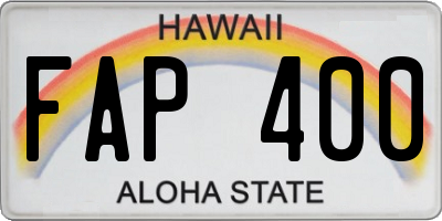HI license plate FAP400
