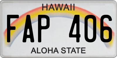 HI license plate FAP406