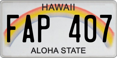 HI license plate FAP407