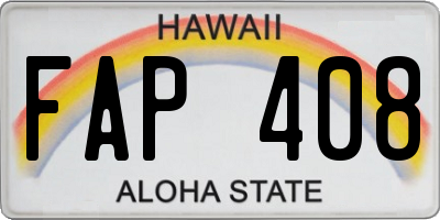 HI license plate FAP408