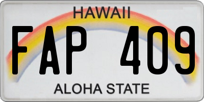 HI license plate FAP409