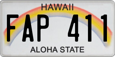 HI license plate FAP411