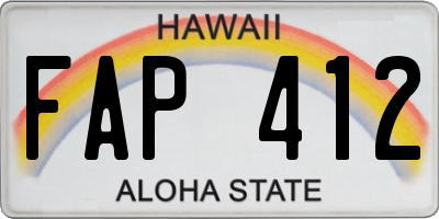 HI license plate FAP412