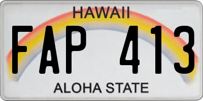 HI license plate FAP413