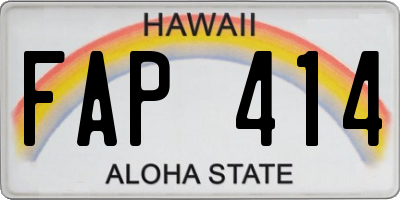 HI license plate FAP414