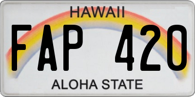 HI license plate FAP420