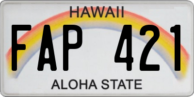 HI license plate FAP421