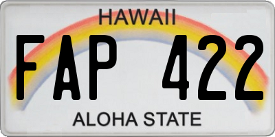 HI license plate FAP422