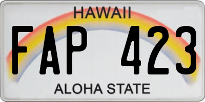 HI license plate FAP423