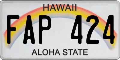 HI license plate FAP424