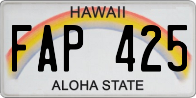 HI license plate FAP425