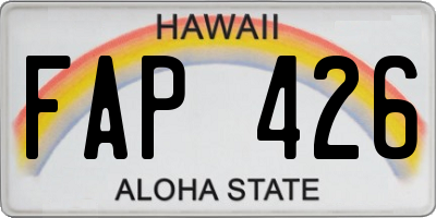 HI license plate FAP426
