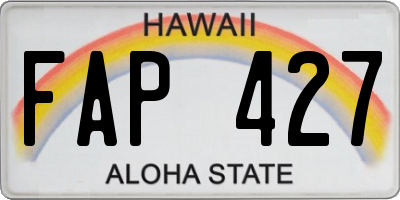 HI license plate FAP427