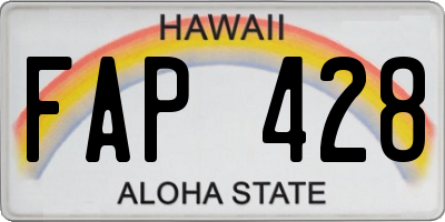HI license plate FAP428