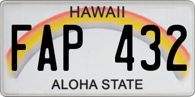 HI license plate FAP432