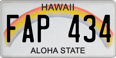 HI license plate FAP434