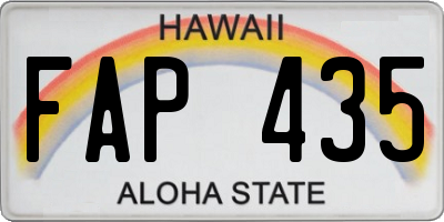 HI license plate FAP435