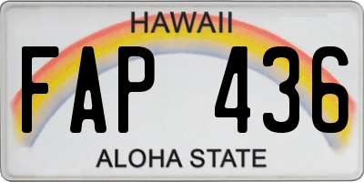 HI license plate FAP436