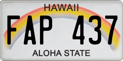 HI license plate FAP437