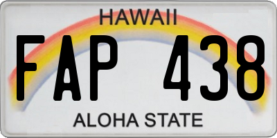 HI license plate FAP438