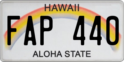 HI license plate FAP440