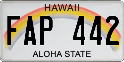 HI license plate FAP442