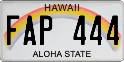 HI license plate FAP444