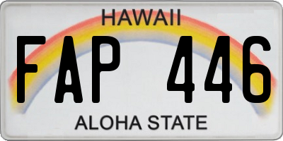 HI license plate FAP446