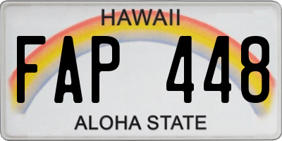 HI license plate FAP448