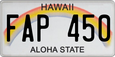 HI license plate FAP450