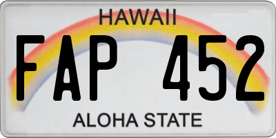 HI license plate FAP452