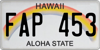 HI license plate FAP453