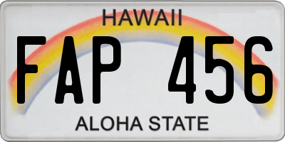 HI license plate FAP456