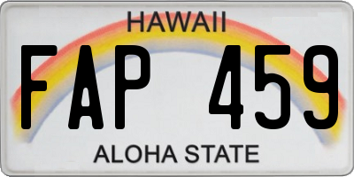 HI license plate FAP459